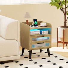 LED Nightstand with Charging Station (1- or 2-Pack) product image