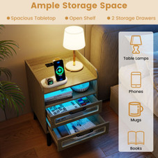 LED Nightstand with Charging Station (1- or 2-Pack) product image