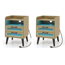 LED Nightstand with Charging Station (1- or 2-Pack) product image