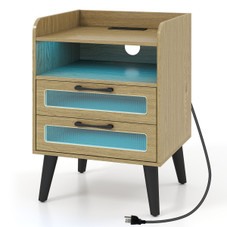 LED Nightstand with Charging Station (1- or 2-Pack) product image