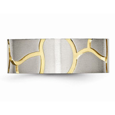 8mm Men's Titanium Black Brushed Grooved Wedding Band Ring product image