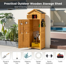 Outdoor Garden Storage Shed with Compartment and Foldable Table product image