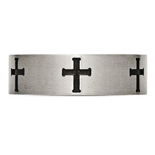 Men's Titanium Cross 7mm Brushed Wedding Band Ring product image