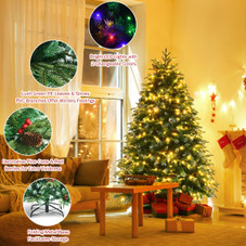 5ft Pre-Lit Snowy Hinged Christmas Tree with 11 Flash Modes and 250 LED Lights product image