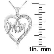 Diamond Mom Heart Necklace on 18" Chain product image