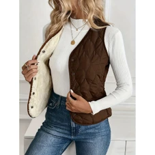 Women's V‑Neck Sleeveless Puffer Vest product image