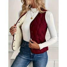 Women's V‑Neck Sleeveless Puffer Vest product image