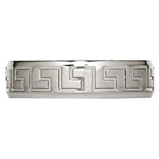 6mm Men's Greek Key Titanium Satin-Polished Wedding Band Ring product image
