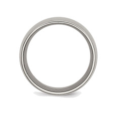 12mm  Men's Chisel  Titanium Brushed Wedding  Band Ring product image