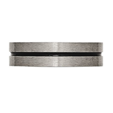 6mm Men's Titanium Satin Black Enamel Brushed Wedding Band Ring product image