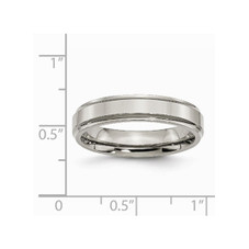 5mm Men's Comfort Fit Ridged Edge Titanium Wedding Band Ring product image