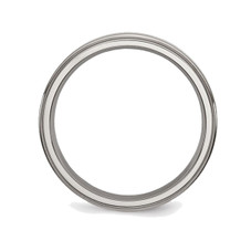5mm Men's Comfort Fit Ridged Edge Titanium Wedding Band Ring product image