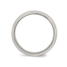 8mm Men's Chisel Stainless Steel Ridged Edge Polished Wedding Band Ring product image