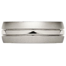 8mm Men's Chisel Titanium Grooved Brushed Wedding Band Ring product image