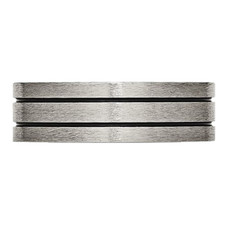 7mm Men's Chisel Titanium Enamel and Grooved Brushed Wedding Band Ring product image