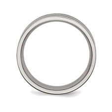 7mm Men's Chisel Titanium Enamel and Grooved Brushed Wedding Band Ring product image