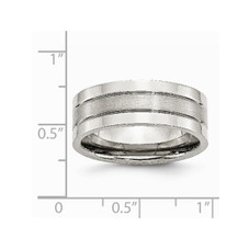 8mm Men's Chisel Satin Stainless Steel Comfort Fit Wedding Band Ring product image