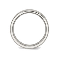 8mm Chisel Stainless Steel Grooved Comfort Fit Wedding Band Ring product image