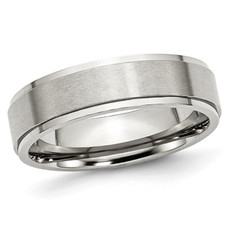 6mm Men's Chisel Satin Stainless Steel Comfort Fit Wedding Band Ring  product image