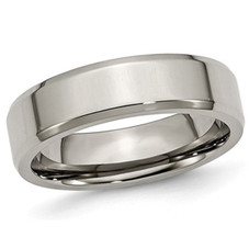 6mm Unisex Chisel Comfort Fit Titanium Wedding Band Ring  product image