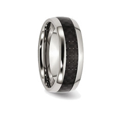 8mm Men's Chisel Stainless Steel and Carbon Fiber Wedding Band Ring product image