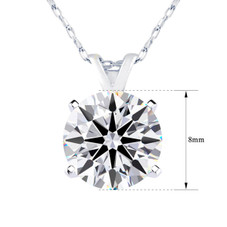 2 Carat Lab Created Diamond Solitaire Necklace In 14K Gold product image