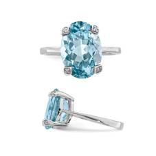 Large 6.65 Carat (ctw) Blue Topaz Ring in Sterling Silver product image