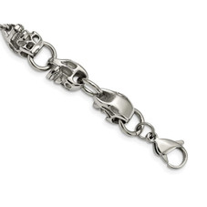 8.75" Mens Skull Bracelet in Stainless Steel product image
