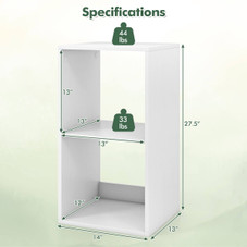 2-Cube Open Back Bookshelf with Anti-Tip Kit and Non-Slip Footpads product image