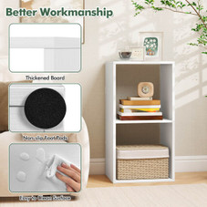 2-Cube Open Back Bookshelf with Anti-Tip Kit and Non-Slip Footpads product image