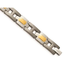 9" Men's Chisel Bracelet in Titanium with 24K Gold  product image