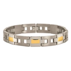 9" Men's Chisel Bracelet in Titanium with 24K Gold  product image