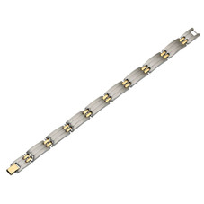 Men's Stainless Steel Bracelet with 24K Gold Plating (8.75 Inch) product image