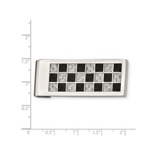 Men's Stainless Steel Black and Grey Carbon Fiber Inlay Money Clip product image