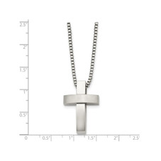 Men's Stainless Steel Cross Pendant Necklace with Chain (22 Inches) product image