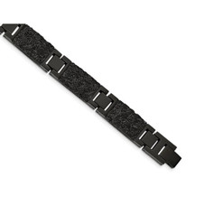 Men's Black Plated Stainless Steel Bracelet (8.50 Inches) product image