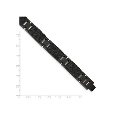 Men's Black Plated Stainless Steel Bracelet (8.50 Inches) product image