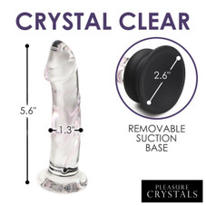 Pleasure Crystals Glass Dildo with Silicone Base product image