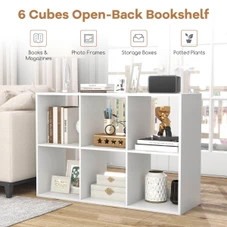 6-Cube Open Bookshelf with Anti-Tip Kits and Non-Slip Footpads product image