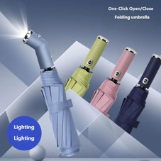 Automatic Folding Umbrella with LED Flashlight Handle product image