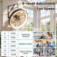 Wall Mounted Fan with Adjustable Light product image