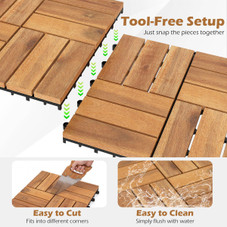 Acacia Wood Interlocking Deck Tiles (12-54 Pieces)  product image