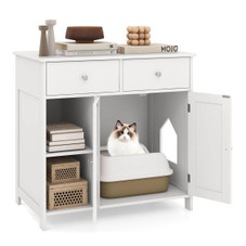 Cat Litter Box Enclosure with Double-Door Cabinet  product image