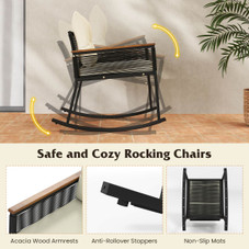 3-Piece Outdoor Rocking Bistro Set with 2-Tier Coffee Table product image