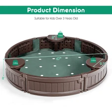 Wooden Sandbox with Built-in Edge Seats product image