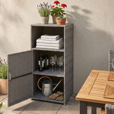 Outdoor PE Wicker Storage Cabinet product image