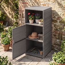 Outdoor PE Wicker Storage Cabinet product image