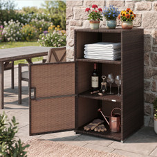 Outdoor PE Wicker Storage Cabinet product image