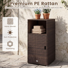 Outdoor PE Wicker Storage Cabinet product image