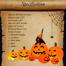 Halloween Inflatable Pumpkin with Cat Decoration  product image